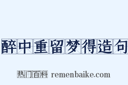 醉中重留梦得造句是什么意思的图片
